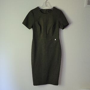 Banana Republic Women's Bi-Stretch Green Button Dress - Size 2P